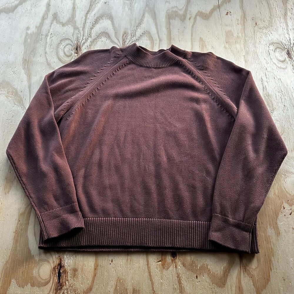 Quince 100% Organic Cotton Mock Neck Raglan Sweater - S